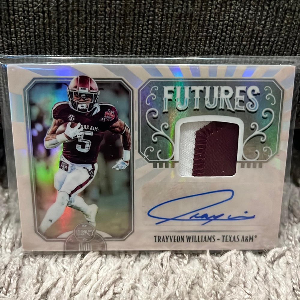 Trevion Williams futures legacy jersey card, and signature